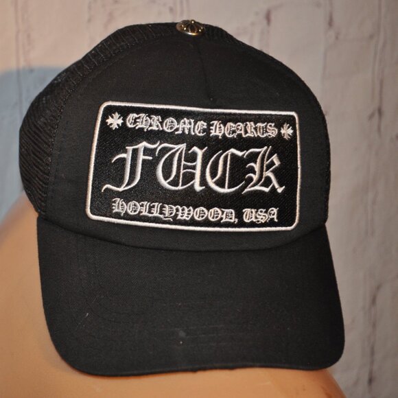 Chrome Hearts F CK Hollywoodblack snapback trucker hat